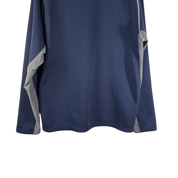 NIKE Fit Men Quarter Zip LOGO Swoosh Pullover Sweatshirt Colorblock Blue Gray XL - Picture 6 of 12